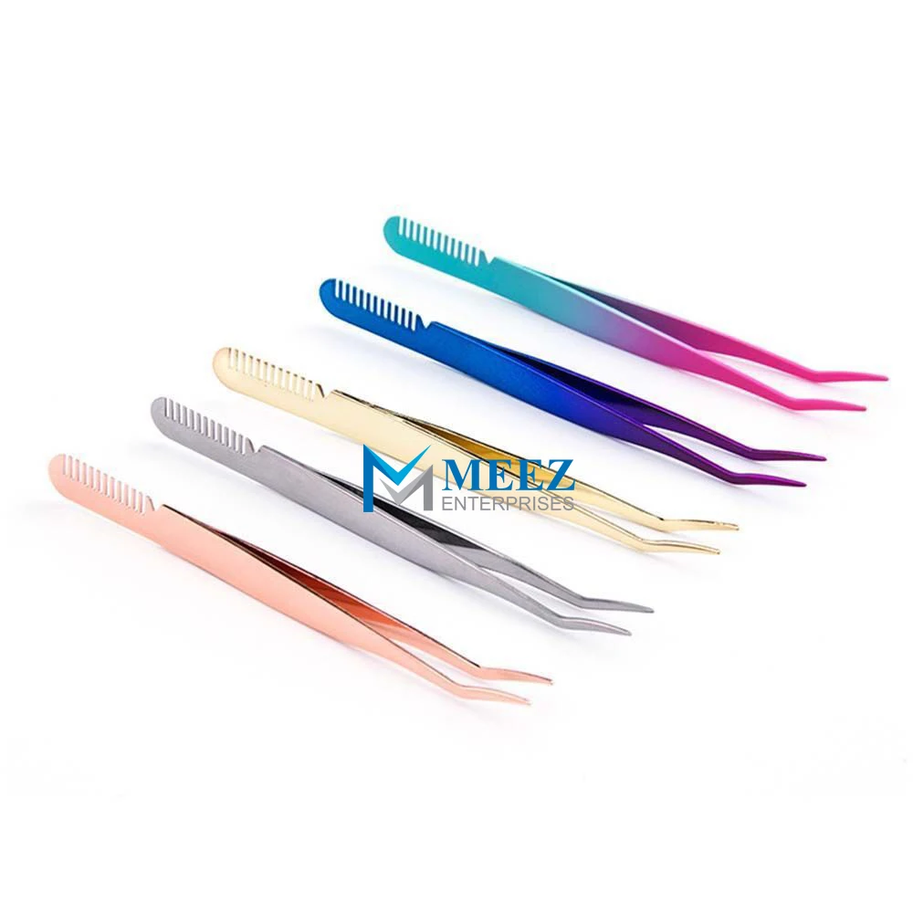 Eyelash Nipper Comb Eyebrow Clip Eyebrow Forceps Eyelash Tweezers Stainless Steel Beauty Tool