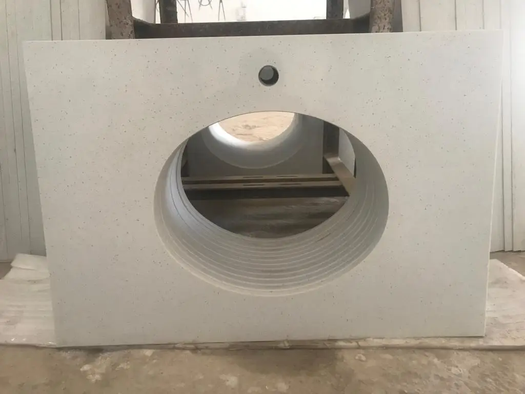 2023 Hot Sale Kitchen Counter top White Quartz 49x22  cut to size Wholesale prefab custom furniture Top from Indian Manufacturer