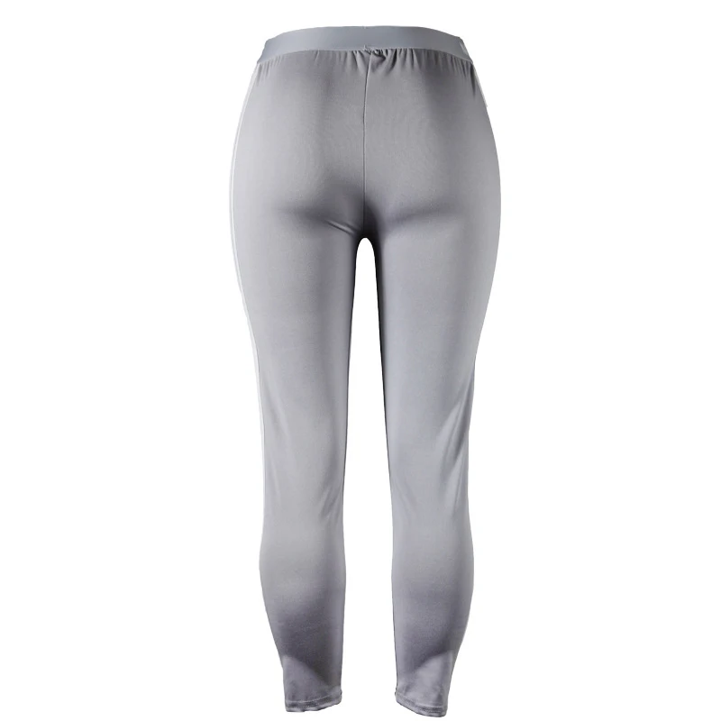 Wholesale Fashion Elastic Ankle Length Tights Outdoor Sports High Waist Striped Leggings For Women