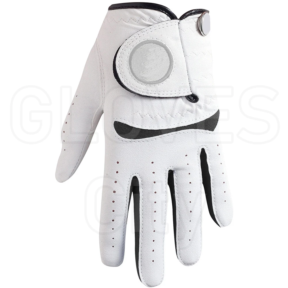 OEM customized Embroidery logo golf gloves High Quality Custom Cabretta Leather Golf Gloves