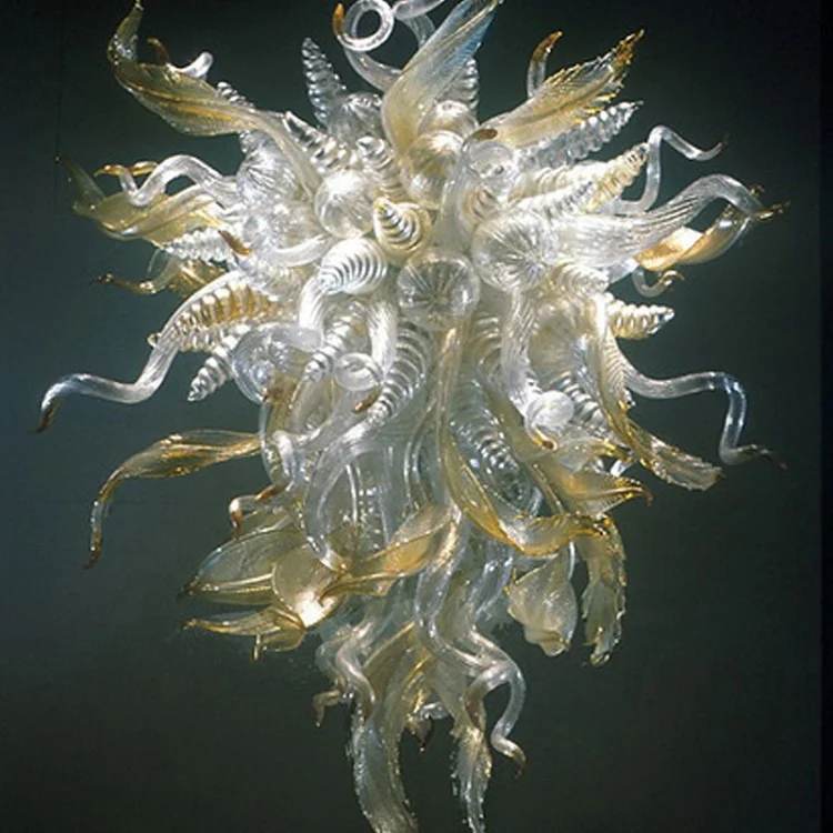 Современная люстра из муранского стекла высокого качества с янтарным оттенком в стиле арт-деко 100% люстры выдувного для дома