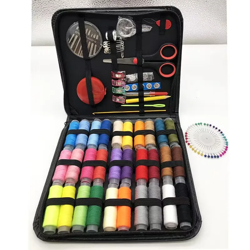 DIY Sewing kit for Adults Beginners Home Portable Sewing Kit with Scissors Thimble Thread Needles Sewing Supplies set