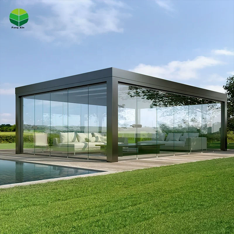 Fengxin Motorized aluminum pergola Outdoor pergola with sides Pergola roof