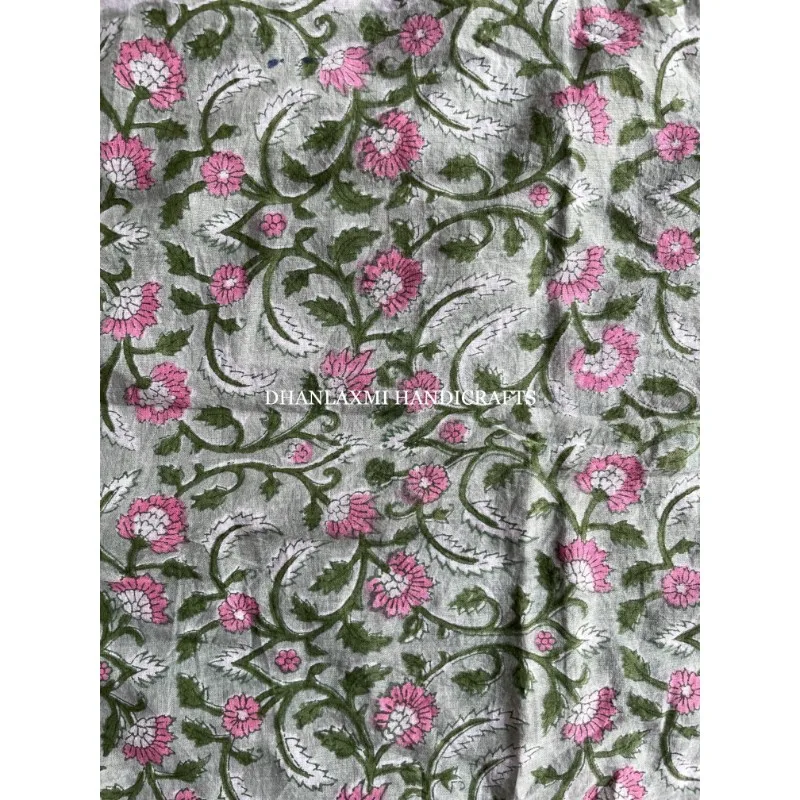 Indian Soft Cotton Fabric By Yards Floral Block Print Fabric Sewing Crafting Quilting Dress Material Skirt Caftan Bedcover