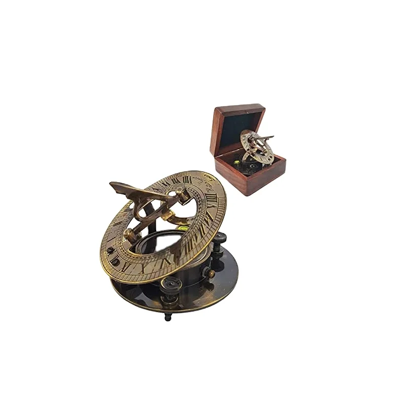 Top selling handmade 2022 Compass with Leather Box And Wooden Gifts Home Decorative Nautical Collectible product magnetic needle