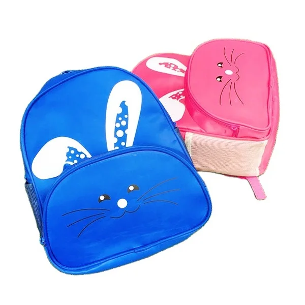 OEM ODM Customized Polyester Unisex Backpack Navy Blue Color Cute Cartoon Printed Kindergarten Bag School Bag