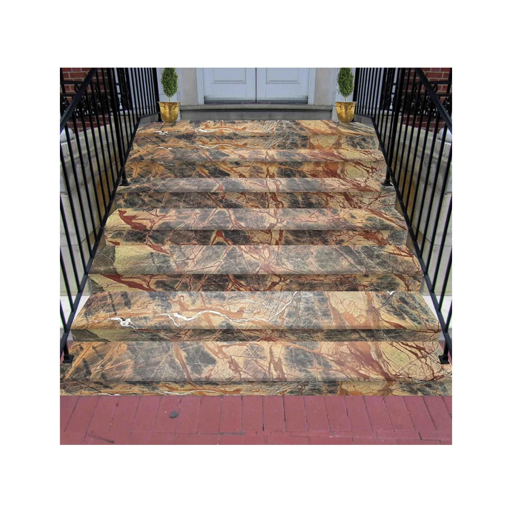 New Pattern Colorful Brown Flooring Slabs Marble Rainforest Stone Customized Sizes Wall Tiles