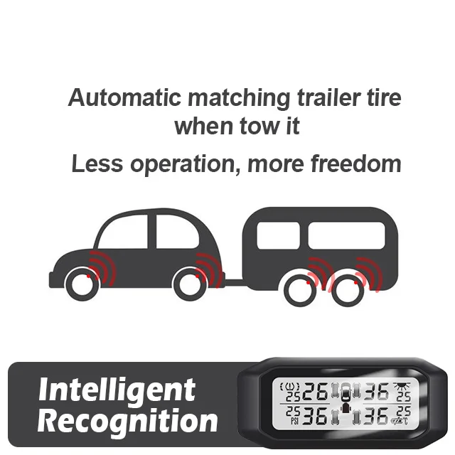 TPMS 4 Tire tyre pressure system LCD Display Car Sensor Built-in Solar Sensor for Car