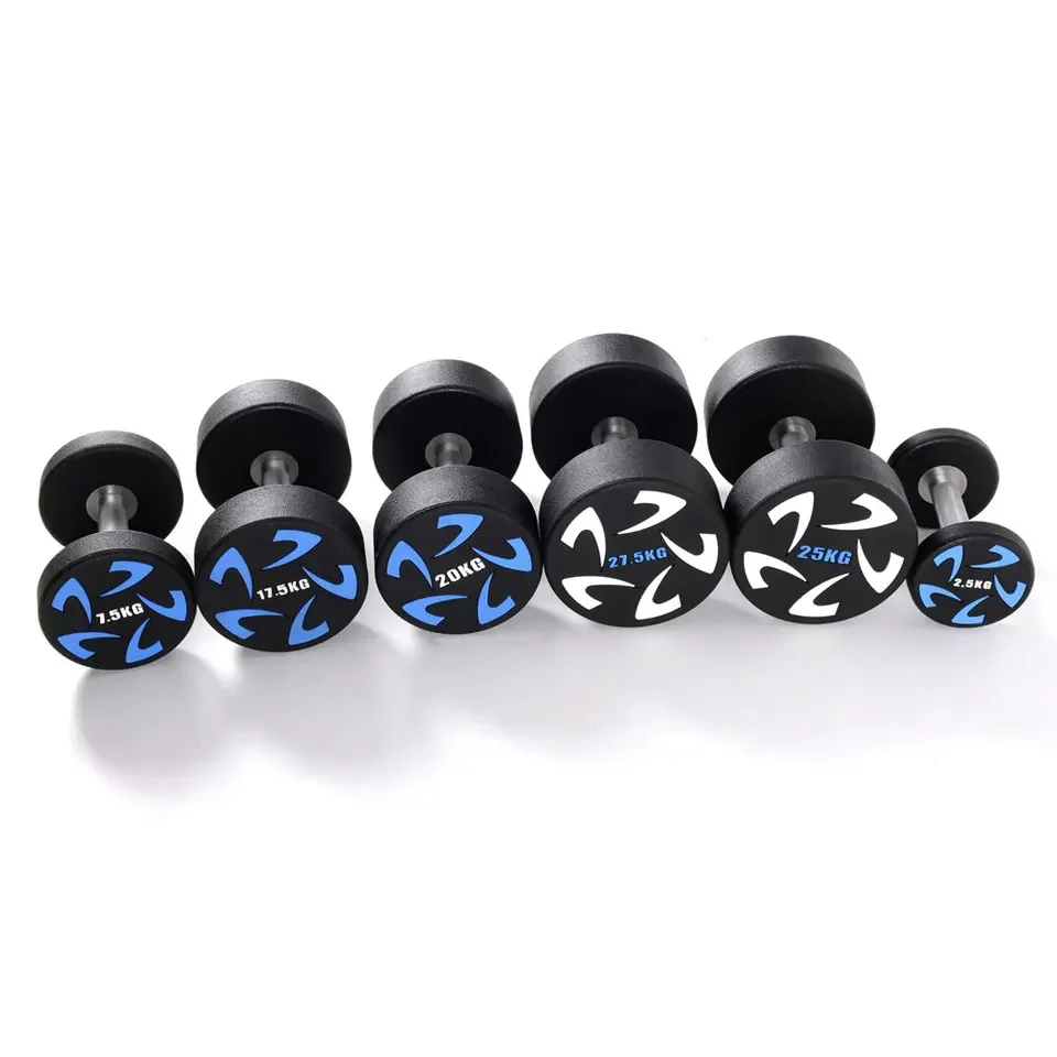 Commercial Gym/Home  Mancuernas Strength Round Head dumbells Custom Urethane CPU Dumbbell