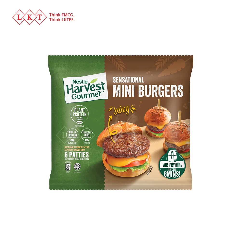Harvest Gourmet Sensational Mini Burgers 294G Plant Based Instant Fried Food Products Malaysia Direct Factory Wholesale Export