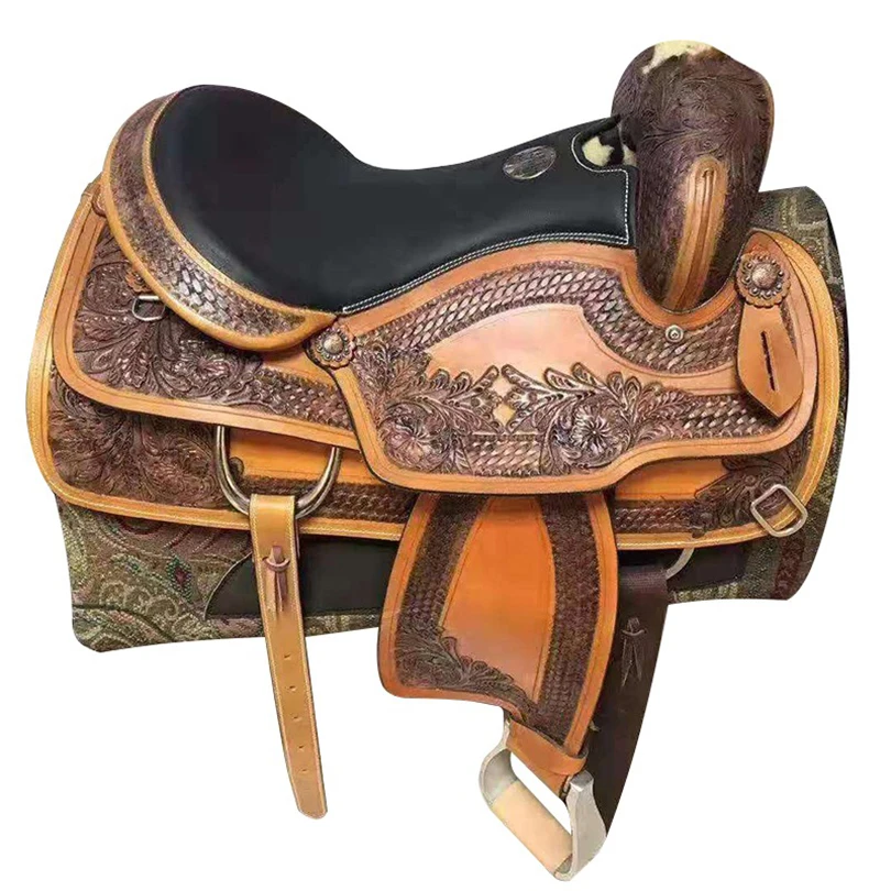 Wholesale 2022 Leather Material High Quality Wholesale Best Design Cheap Price Light Weight Horse Riding Saddle