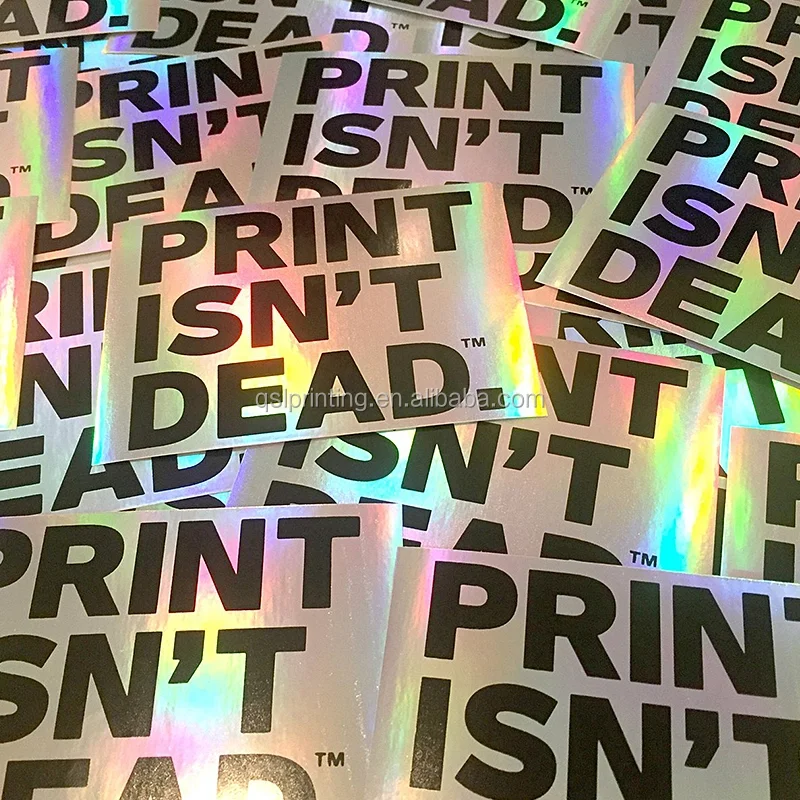 High Quality Blank Security Brittle White Vinyl Hologram Eggshell Label Stickers Paper Graffiti Sheet Custom