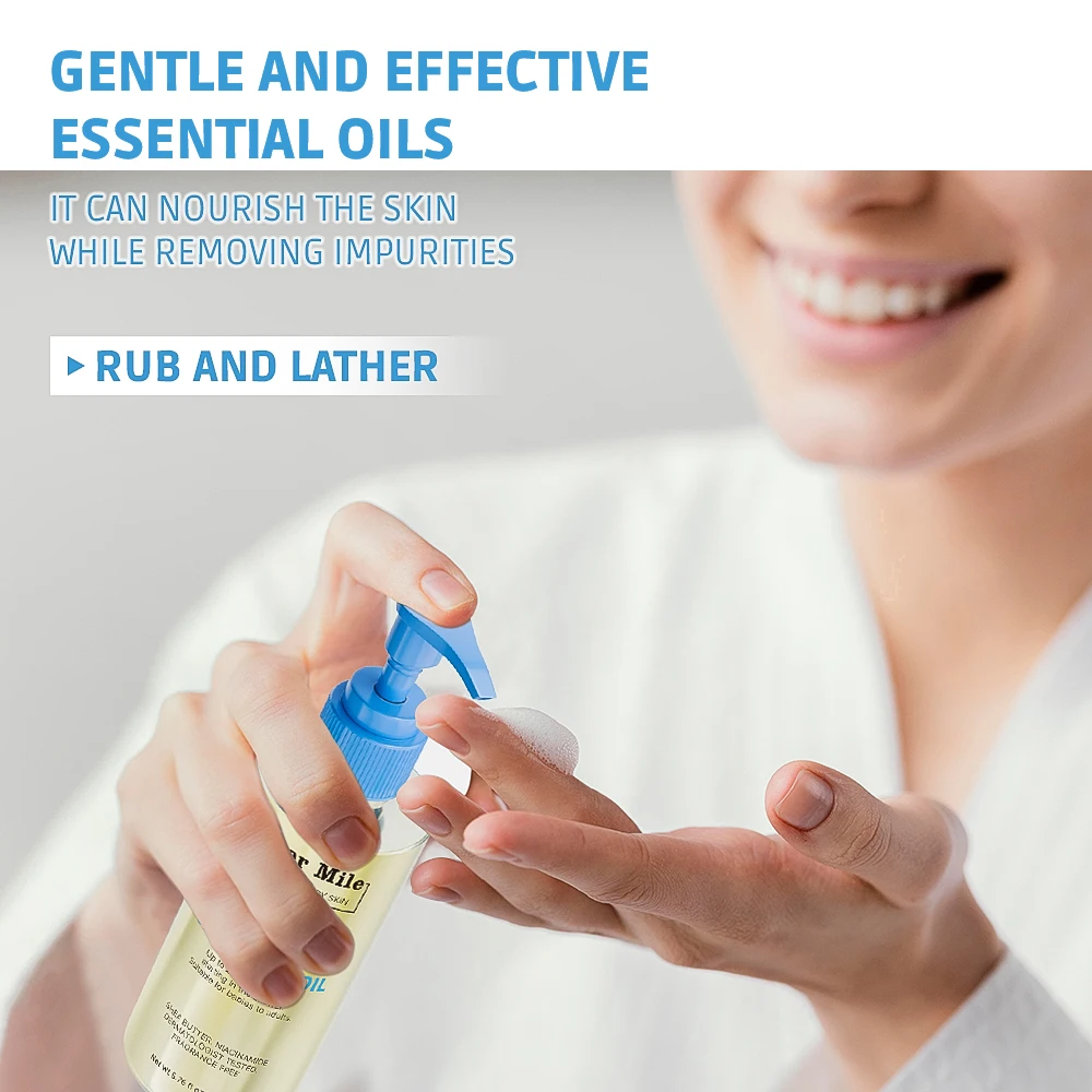 Gentle Foaming Cleansing Oil Gentle Oil Cleanser for Face and Body Formulated with Niacinamide