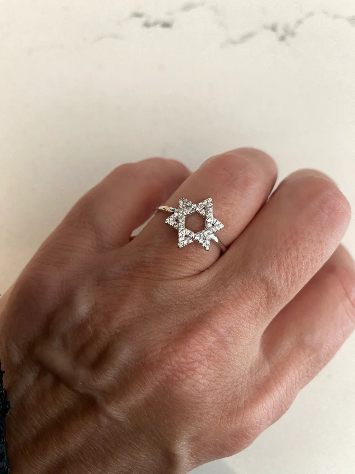 CZ Women Jewelry Gold Plated Jewish Isreal Sterling Silver 925 Ring Star Of David