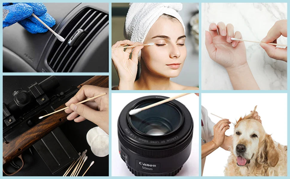 100pcs Lower Price Wooden Stick Cotton Ear Buds Long Cotton Swabs for Daily Cleaning