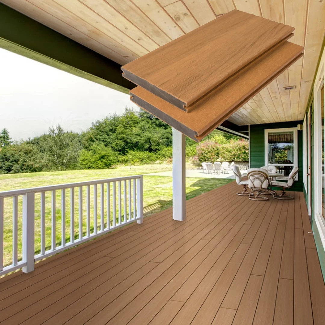 Heavy Duty Solid Co-Extrusion Composite Wood Decking Commercial Solid WPC Decking Built to Last