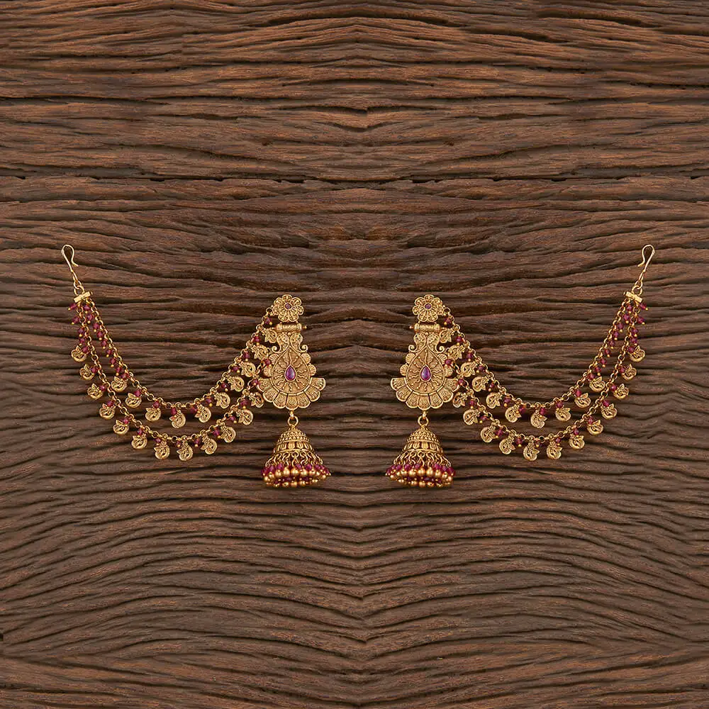 Buy Online Export Quality Antique Jhumki Style Bahubali Earring With Matte Gold Plating 217226