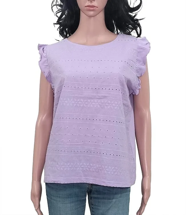 High Quality Custom Crochet Top Women Casual Style T-Shirt Knitted Cotton Canvas Fabric Logo Decoration Wholesale Export India