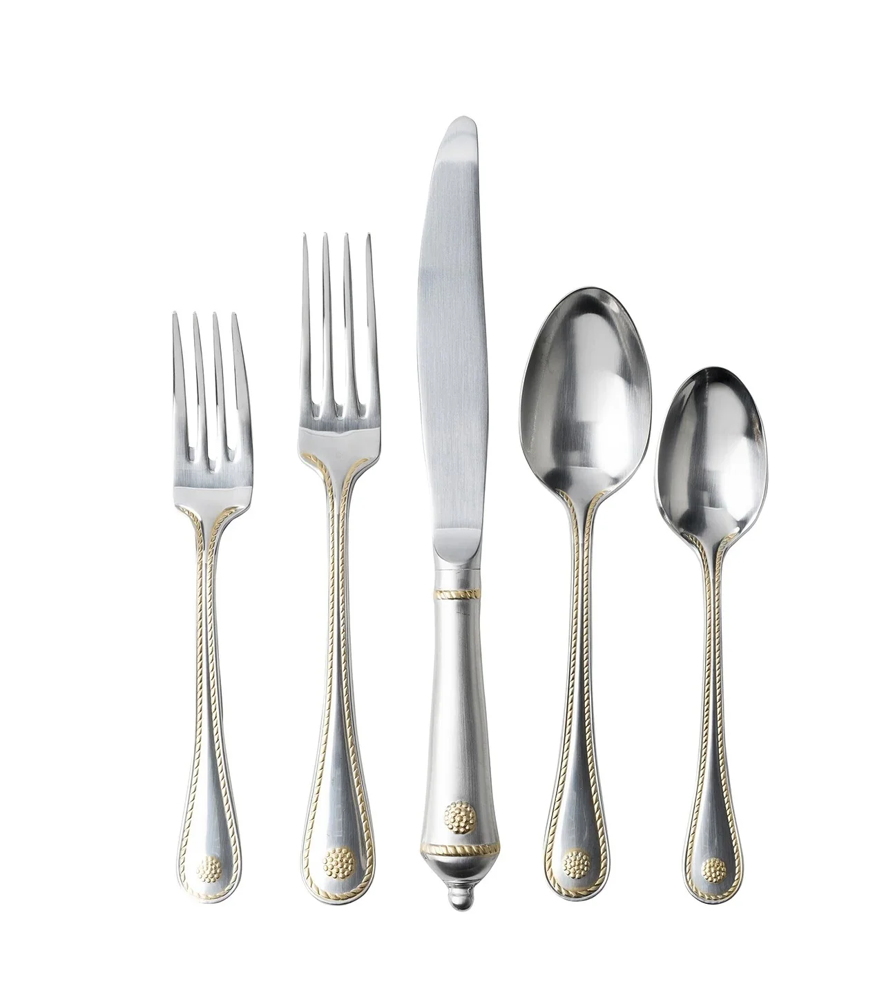 Premium Quality Stainless Steel Silver Plated Hand Forged Cutlery Set With Silver Plated Spoon Fork And Knife Set