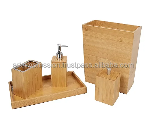Wooden Metal designer Bathroom Accessories Set Best Price Black copper Gold shiny matte finish Bathroom Set