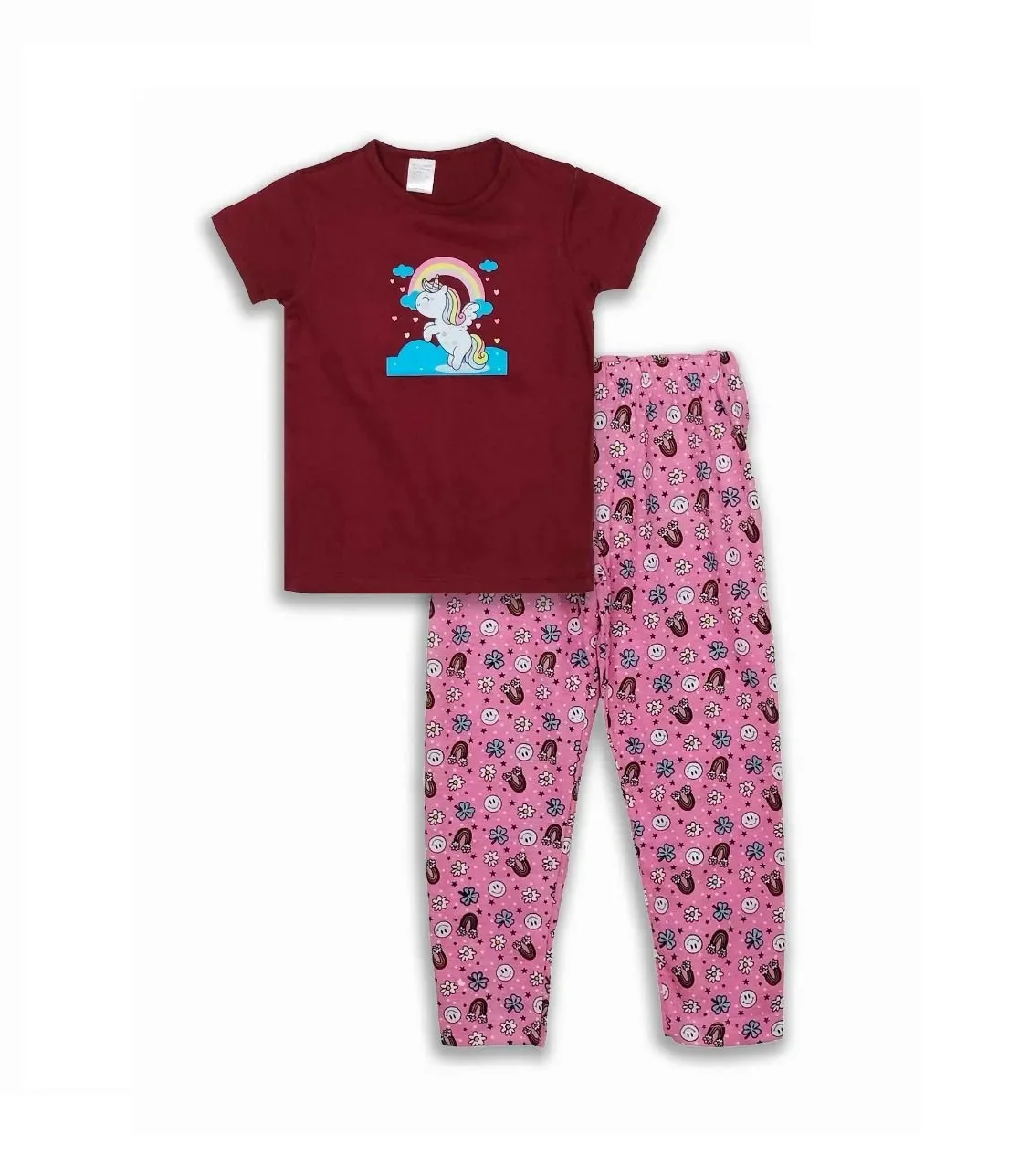Girls Night wear Export Wholesale Surplus Girls Printed Pyjama Set Stocklot Collections from India Sleepwear Kids Clothing