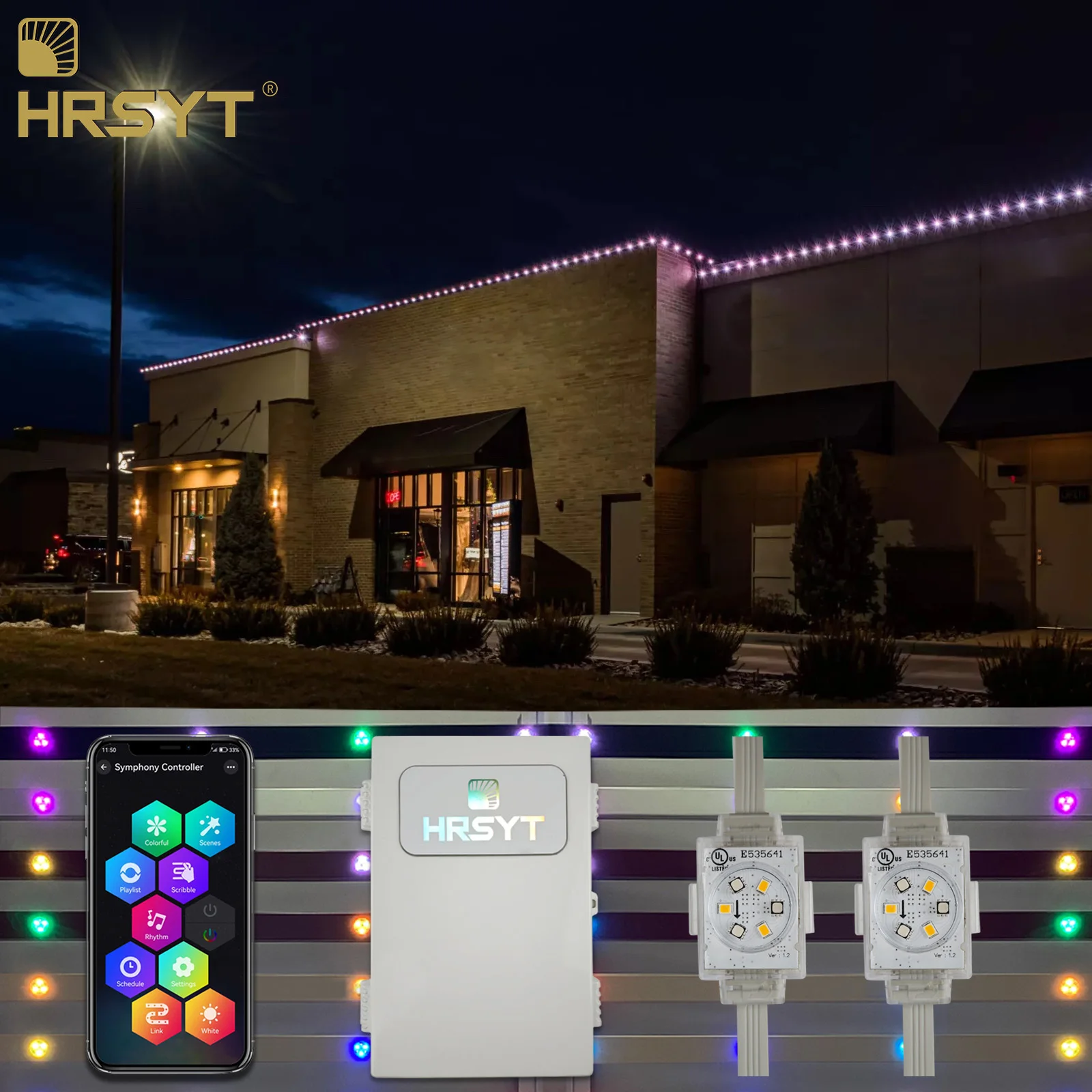 HRSYT Commercial Outside Decoration Landscape Lighting Building House Shop Dmx Pixel Led Rgb Outdoor Permanent Point Lights