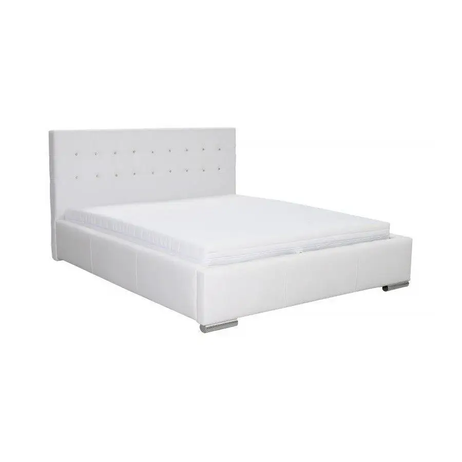 Noble Designer Crystal Stones Chesterfield Bed + Bed Box Slatted Frame Beds