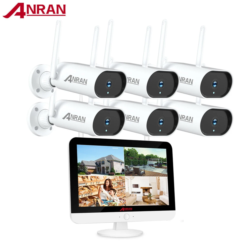 ANRAN Full HD 5MP беспроводной 6CH Wifi NVR сетевой видеорегистратор видеонаблюдения IP CCTV камера комплект