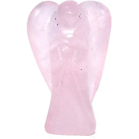 1-Inch High Quality Natural Ross Quartz Angel Semi-Precious Stone Craft for Healing Pocket-Sized Gemstone Angel