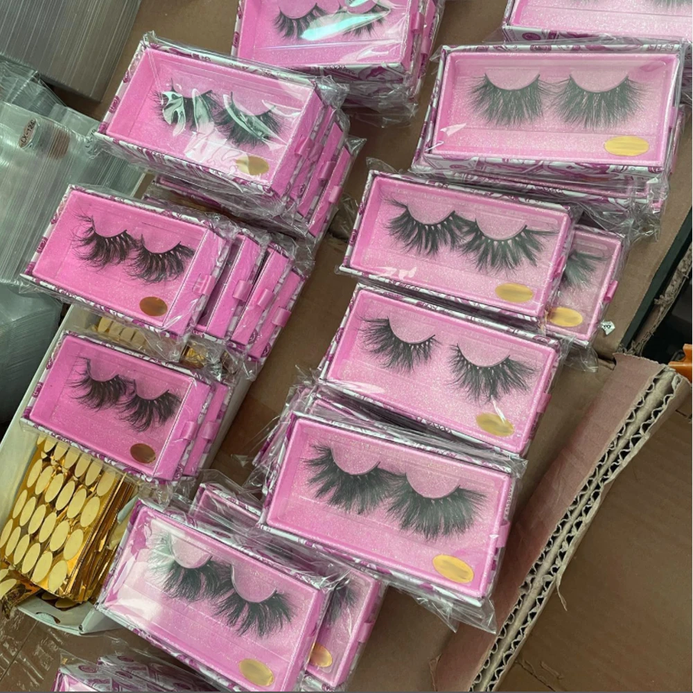 lashes3d wholesale vendor 25mm eyelashes 25mm 3d mink eyelash with eyelash box packaging