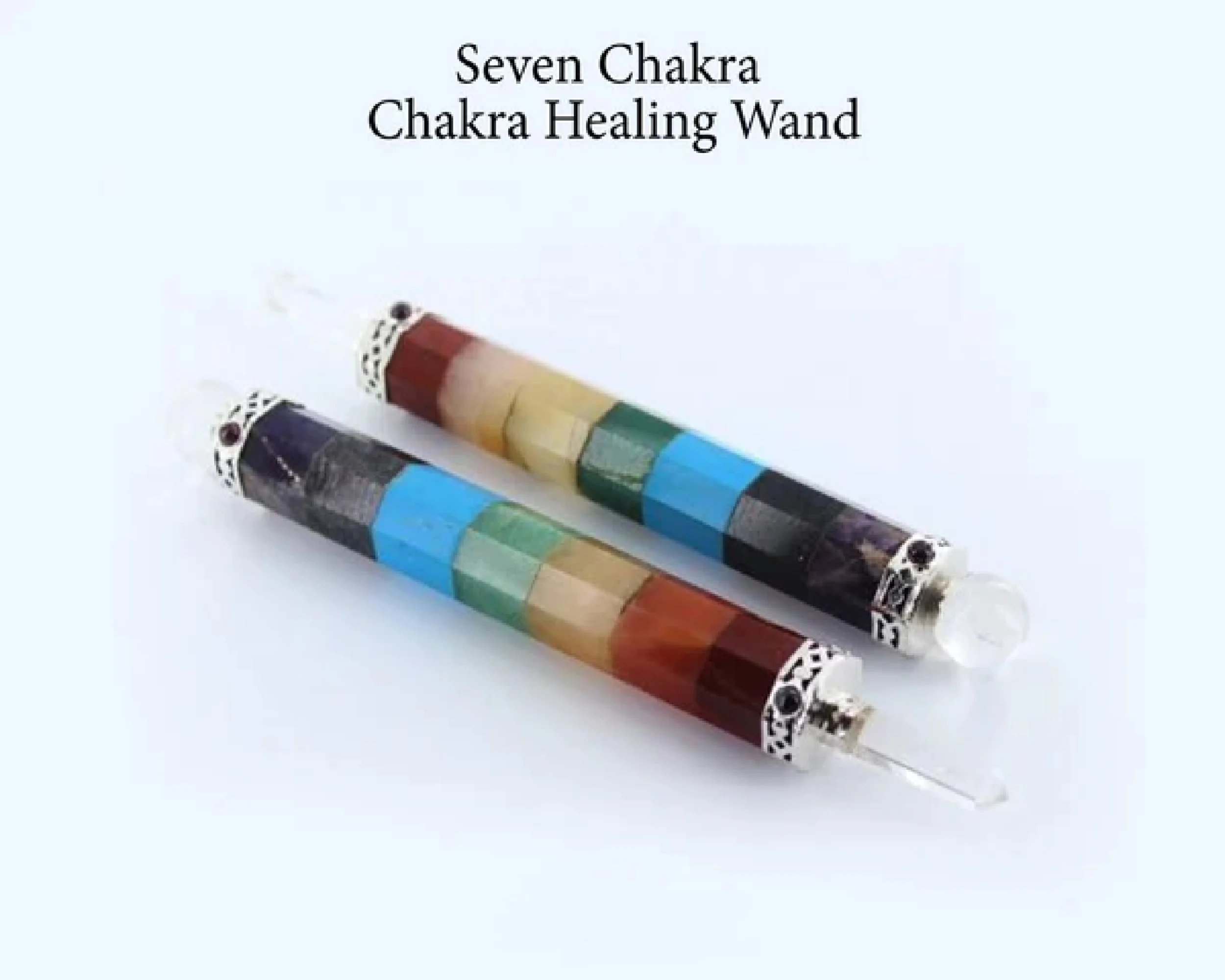 Wholesale Natural Gemstone 7 Chakra Bonded Reiki Healing Stick Wands With Ball Use Chakra Balancing Meditation Yoga
