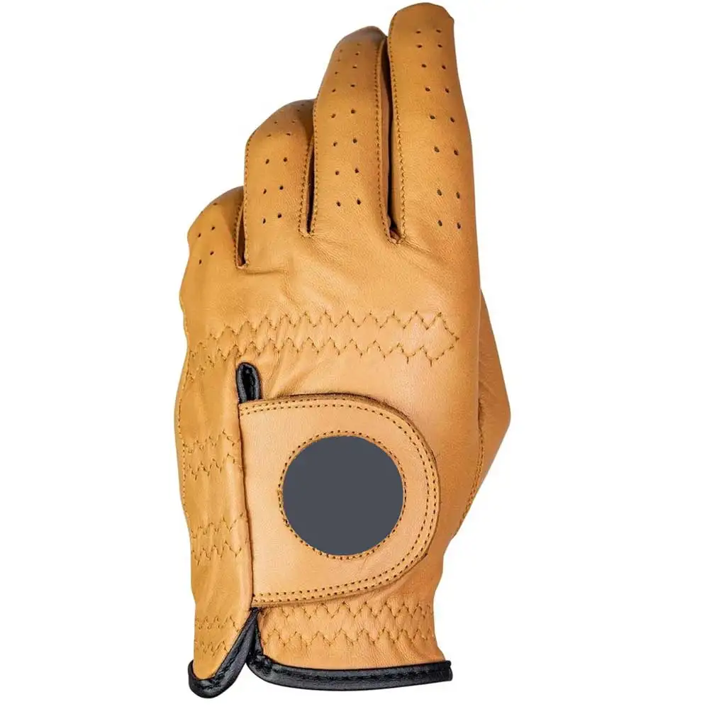 Manufacturer Custom Brand High Quality Cabretta anti slip promotion Golf Gloves for Men Soft Sheepskin Palm for Sports