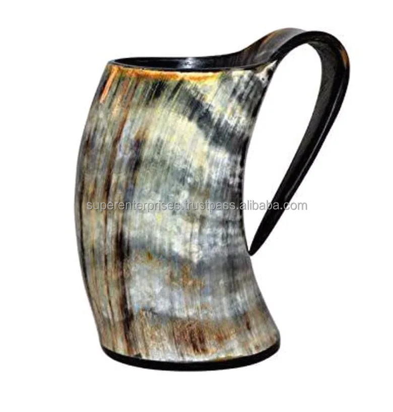 Drinking Design Cow Horn Mug for Beer Drinking Indoor Decor Unique Material Design Drinking Mug