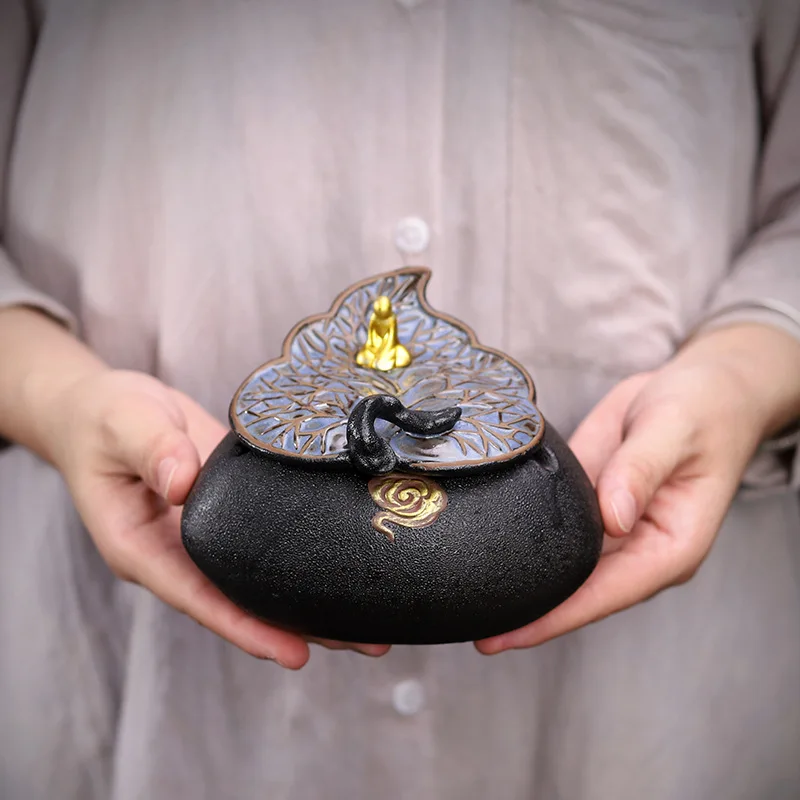 Personal Portable Indoor Small Luxury Black Hotel Pottery Antique Metal Colored Ashtrays