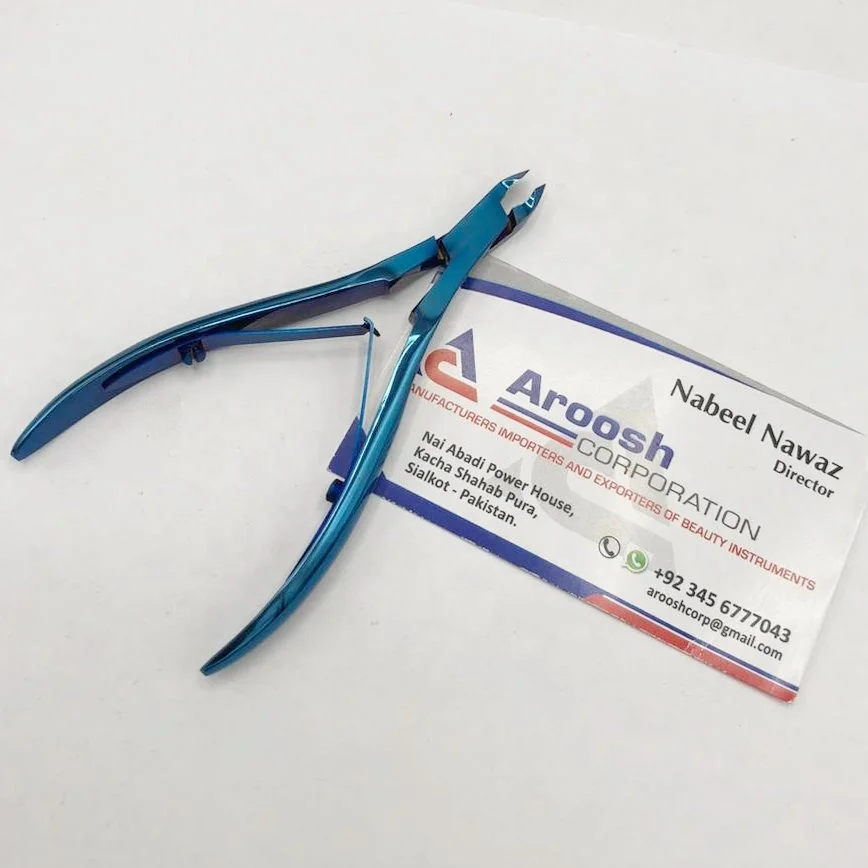 Blue Nail Clippers Professional Wholesale High Grade Stainless Steel Toenails Cuticle Nipper Cuticle Clipper For Figure