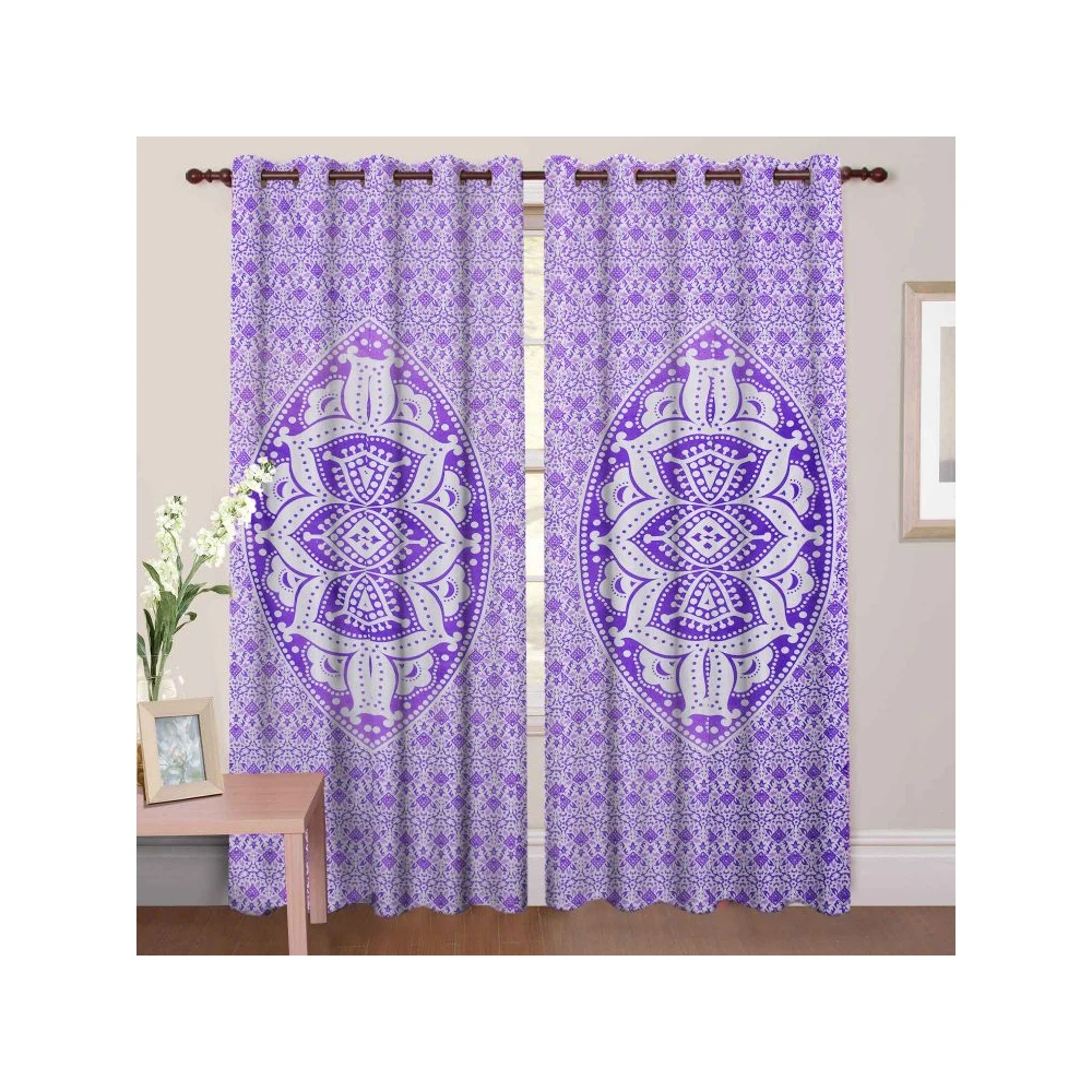Indian Block Printed Curtains 100% Cotton Home Decor Window Curtains Balcony Tapestry & Wall Hanging At Wholesale Prize