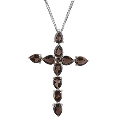 top quality cross pendant gemstone 925 sterling silver sky blue topaz gemstone cross pendant