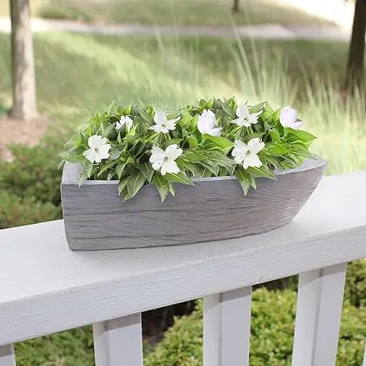 Planters Set of 3 Fish Boat and Wave - Small Pots for Succulents or Flowers