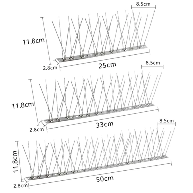 Stainless Steel Anti Bird spike Pigeon Strips  Small anti Birds Pigeons Fence stop Nest Bird Spikes