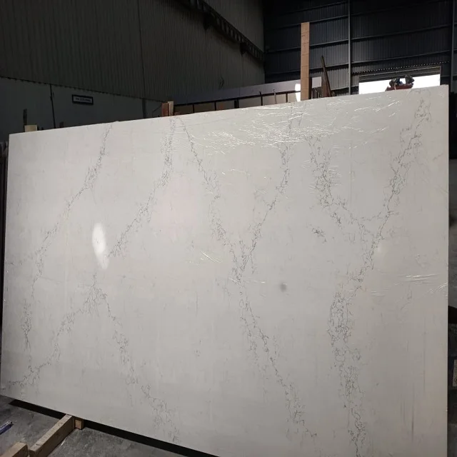 2023 Best selling Quartz Statuario Classic White polished slab for home Flooring and Kitchen wall at Cheapest Price
