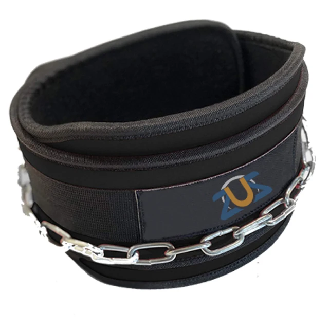 Custom Wholesale Neoprene Dipping Belt with Heavy Duty Chain for Weightlifting & Chin Ups Adjustable Durable Gym Accessory