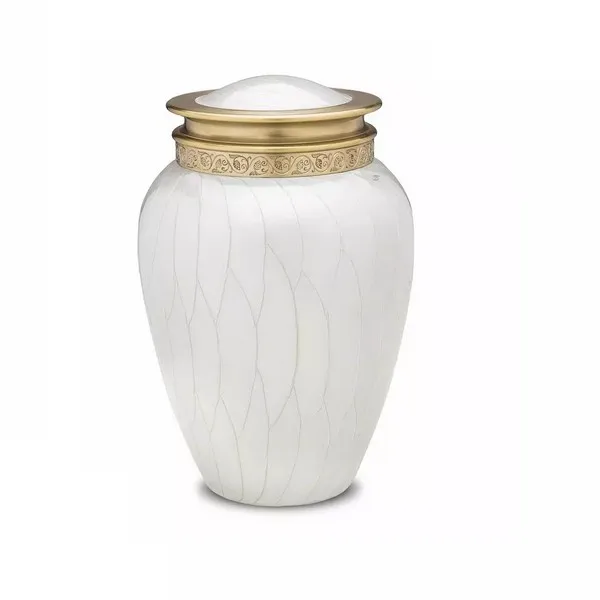 Latest Design Cremation Urns Painted Finishing Indoor Decor Funeral Urns For Ashes Solid Metal Design Urns