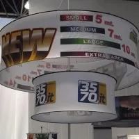 circle hanging display Advertising circle ceiling hanging banner,trade show circle hanging banner rotating banner