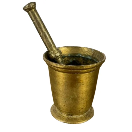 Bronze Metal Mortar and Pestle Pill Crusher Metal Spice Grinder Antique Herb Pesto Powder Mortar and Pestle
