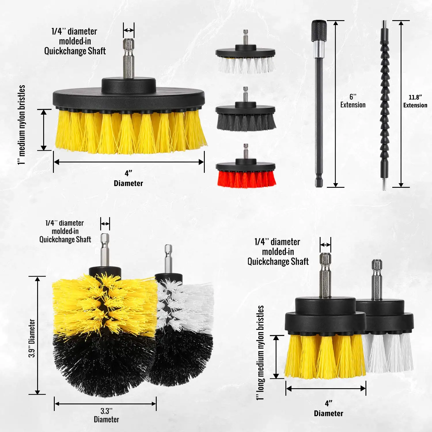 23Pcs Power Scrubber Brush Set For Bathroom Drill Scrubber Brush For Cleaning Cordless Drill Attachment Kit Power Scrub Brush
