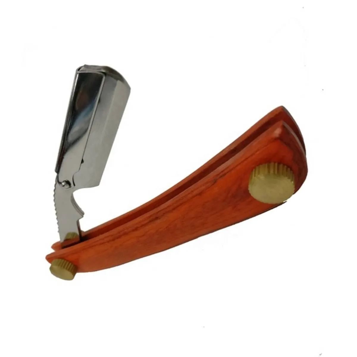 Professional Quality Reusable Razor Stainless Steel Blade Leaf Style Foldable Manual Shaving Wooden Handle Cut Throat Razor