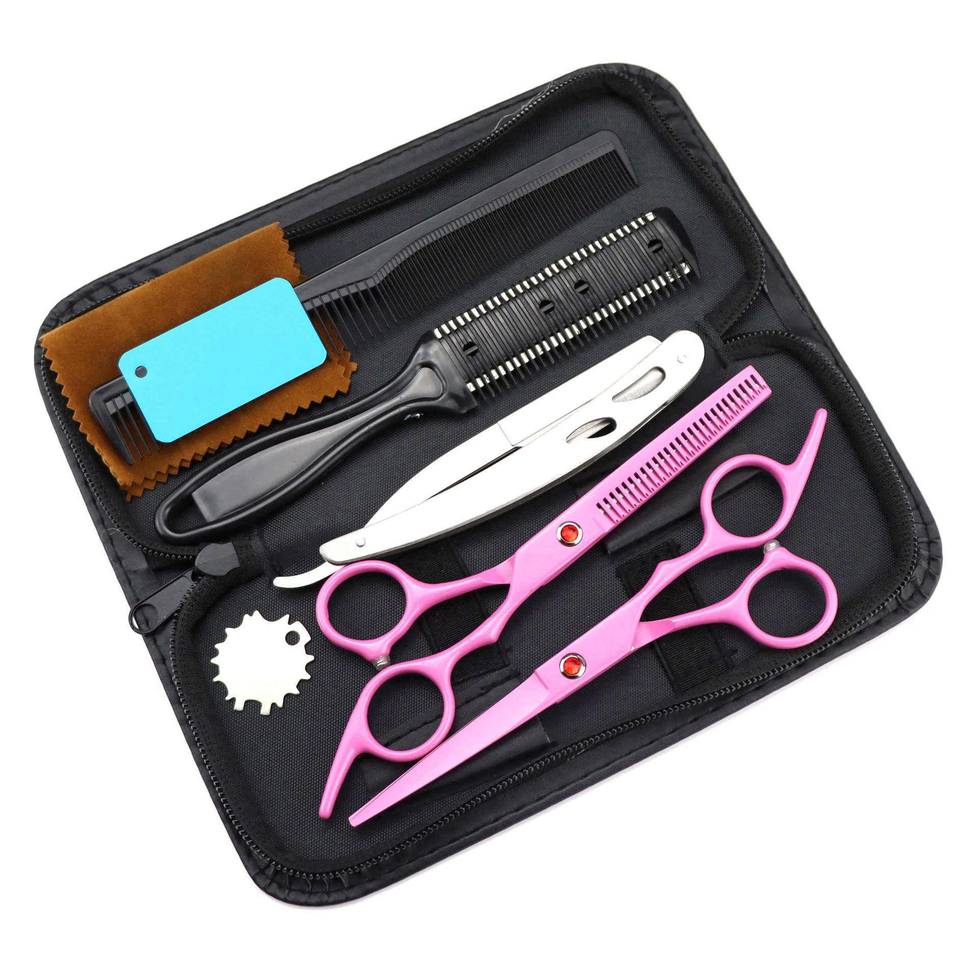 Shaving Kits Easy and Simple to Use 5.5 inch Colorful Sharp Blades Professional Barber Scissors Kit