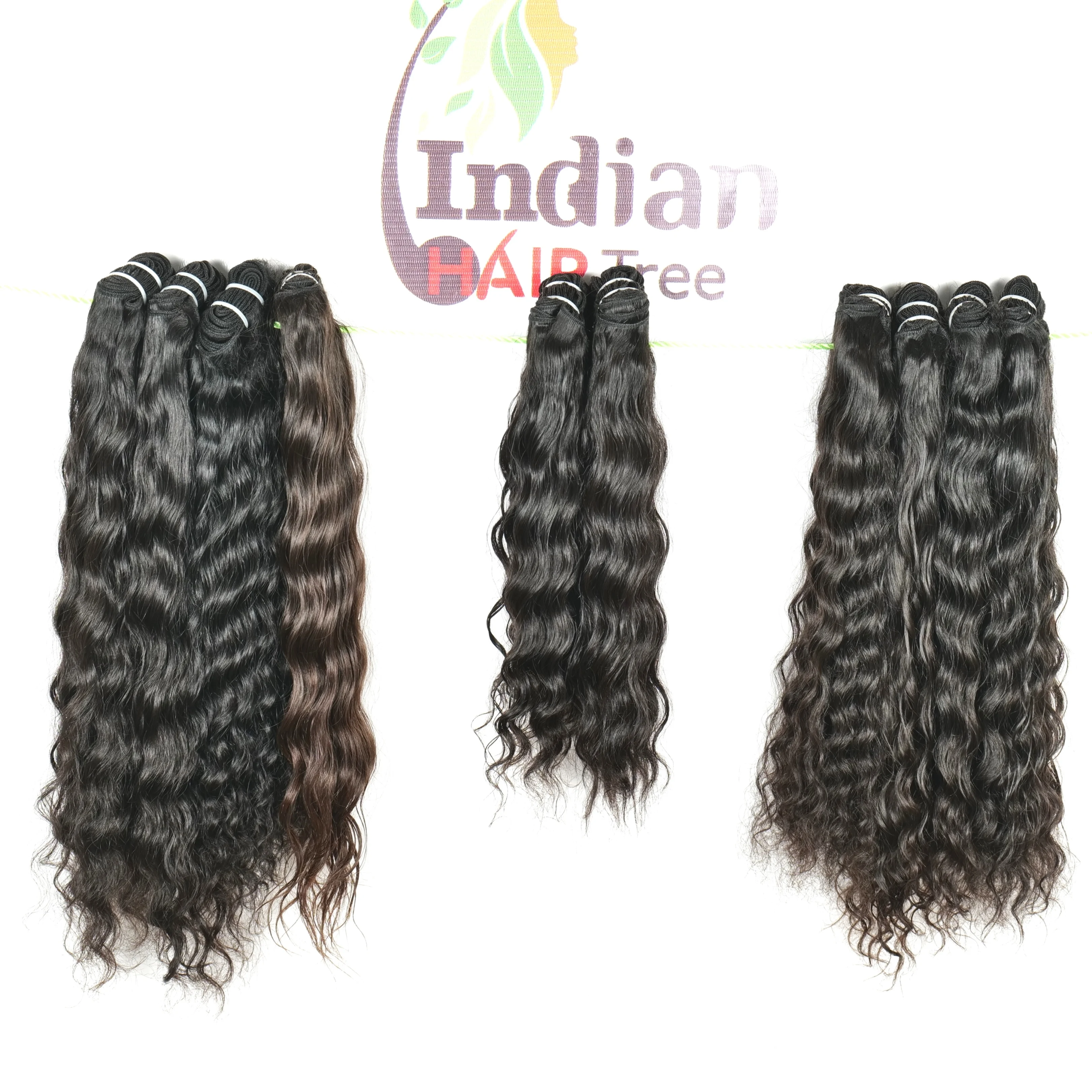 Unprocessed Raw virgin Hair extensions Raw Indian Temple natural Bundles cuticle aligned human hair