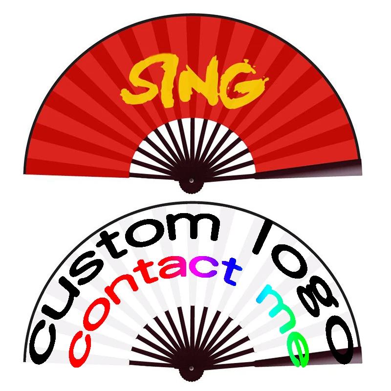 Wholesale Custom Printed Logo Folding Hand Fan Wedding Bamboo Hand Held Fan