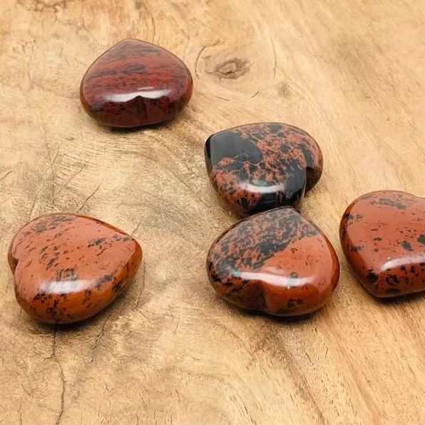 Wholesale Natural Red Mahogany Obsidian Heart Crystal Polished Energy Metaphysical Chakra Balance For Meditation And Decoration